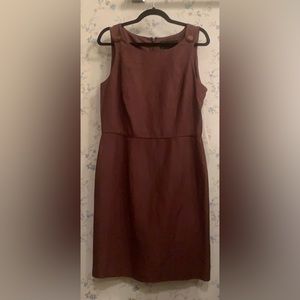 August Silk Brown Sleeveless Dress